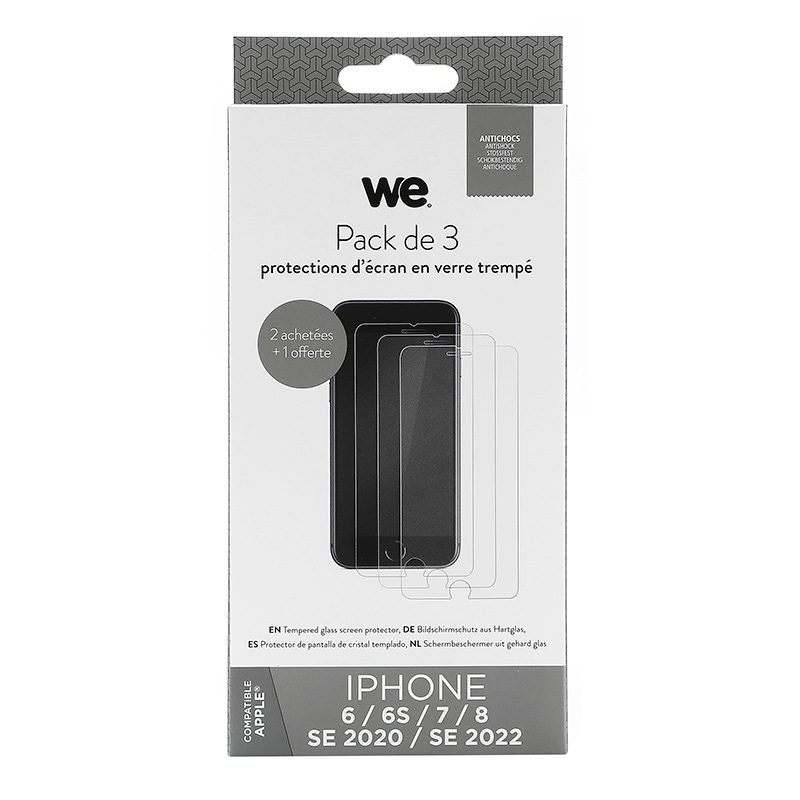 Acheter Pack De 3 Films De Protection We Apple Iphone 7/8/se Bon état - 12,98 € Pack De 3 Films De Protection We Apple Iphone 7/8/se Bon état - reconditionné disponible sur Electro Depot